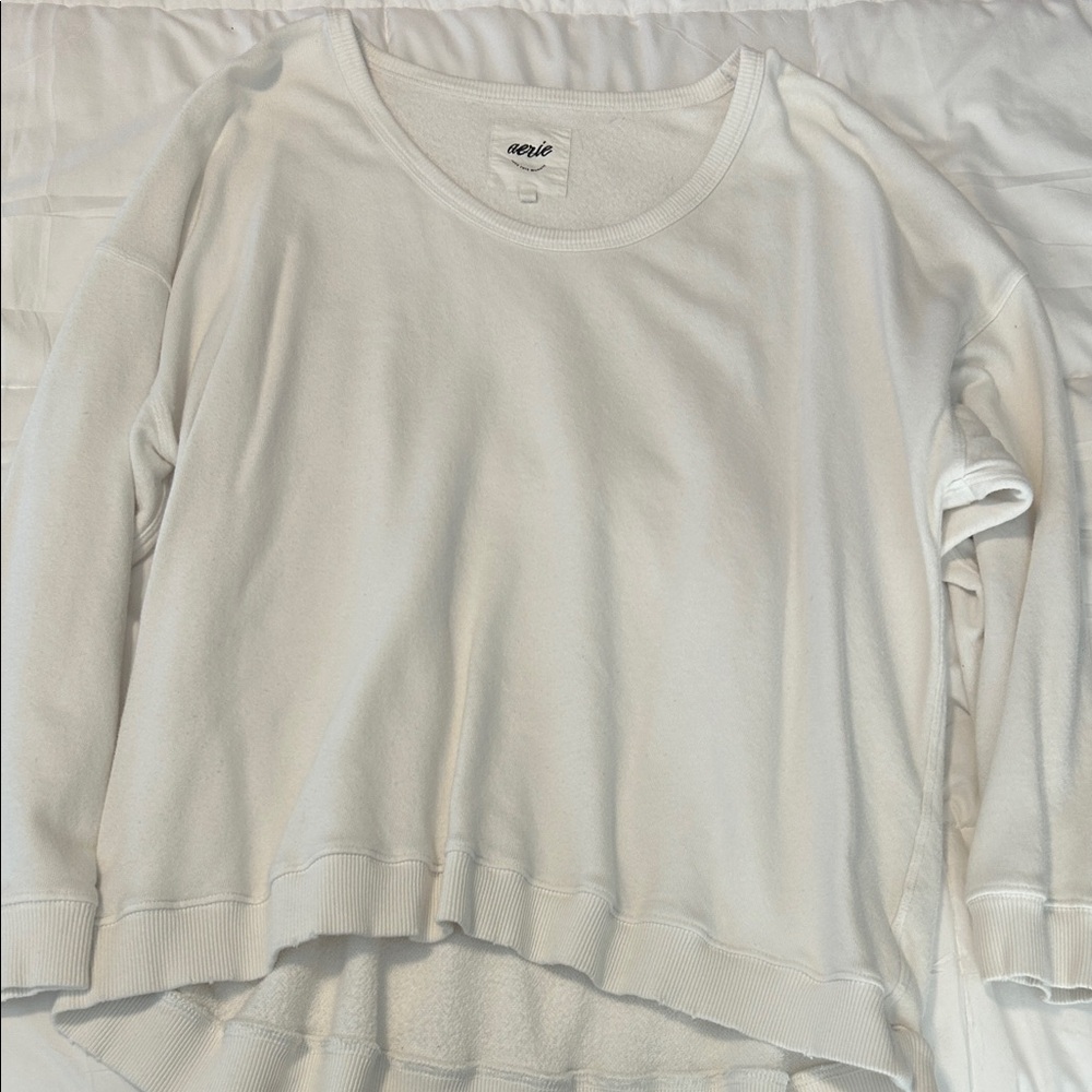 Aerie White Crew Neck Sweatshirt